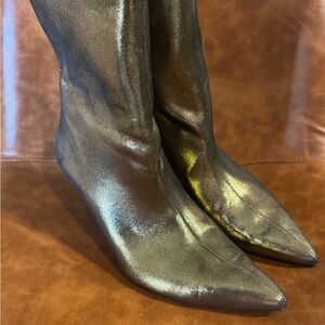 Zara Metallic Gold Heeled Boots